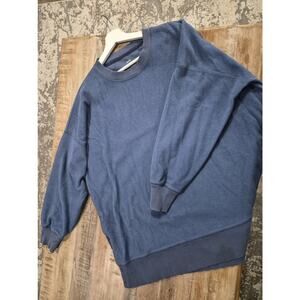 Aerie Women's Oversized Sweatshirt Texture Fleece Crew Neck Long Sleeve Size L